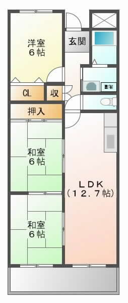 茨木市蔵垣内の賃貸物件間取画像