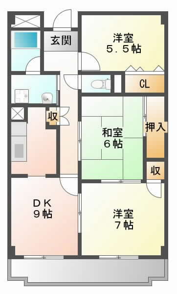 茨木市蔵垣内の賃貸物件間取画像