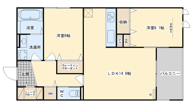 茨木市水尾の賃貸物件間取画像