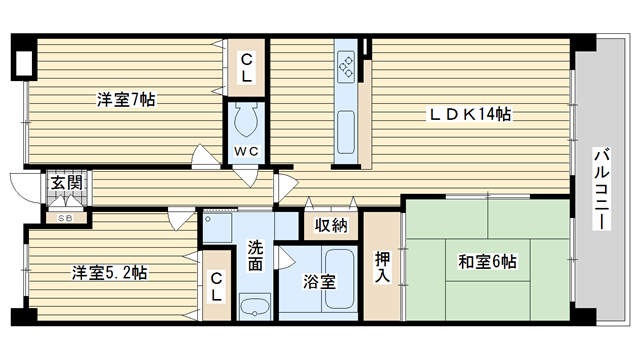 茨木市上穂積の賃貸物件間取画像