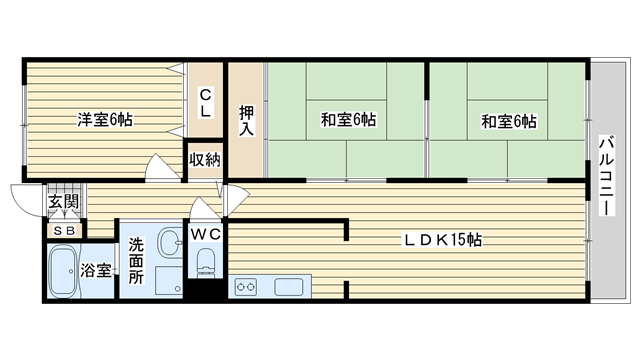 茨木市小柳町の賃貸物件間取画像