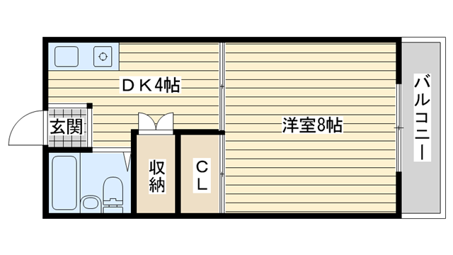 茨木市元町の賃貸物件間取画像