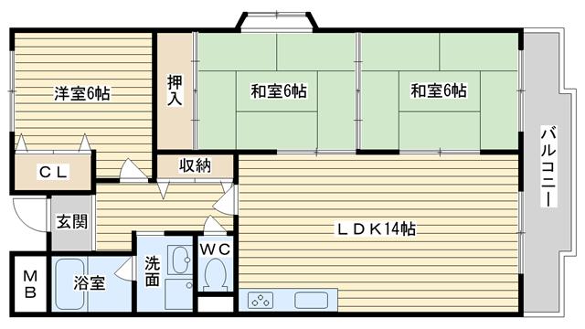 茨木市真砂の賃貸物件間取画像