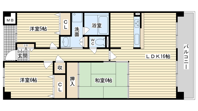 茨木市竹橋町の賃貸物件間取画像