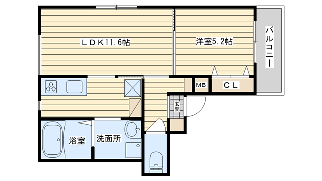 茨木市三島町の賃貸物件間取画像