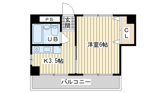 茨木市中村町の賃貸物件間取画像