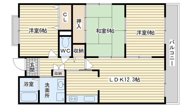 茨木市新和町の賃貸物件間取画像
