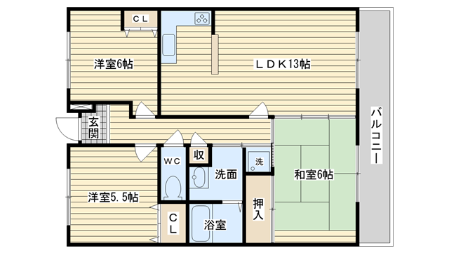 茨木市水尾の賃貸物件間取画像