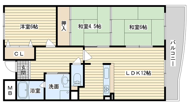 茨木市真砂の賃貸物件間取画像