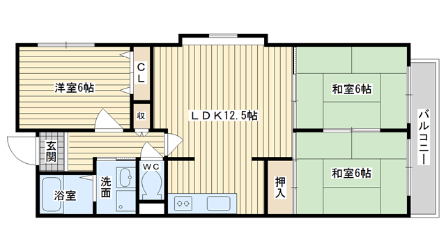 茨木市蔵垣内の賃貸物件間取画像