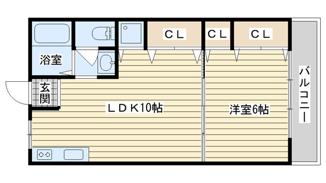 茨木市新中条町の賃貸物件間取画像