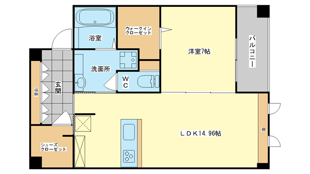 茨木市西中条町の賃貸物件間取画像