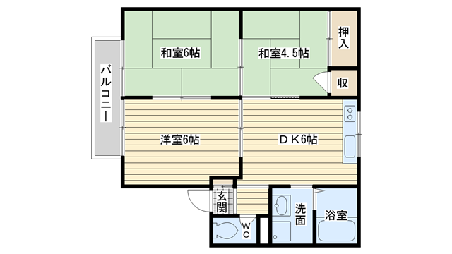 茨木市東奈良の賃貸物件間取画像