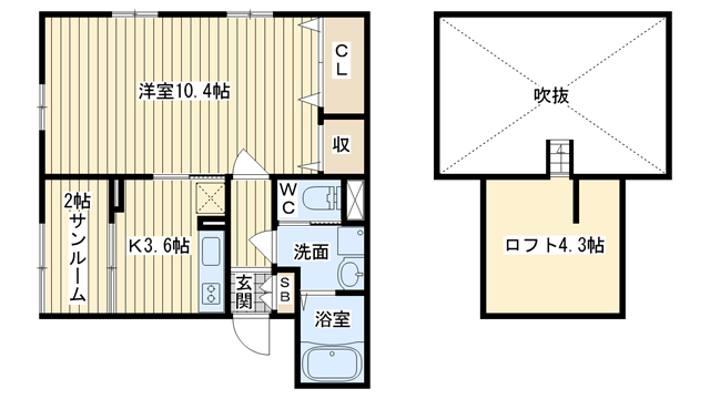 茨木市竹橋町の賃貸物件間取画像