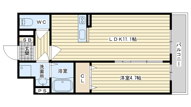 茨木市星見町の賃貸物件間取画像