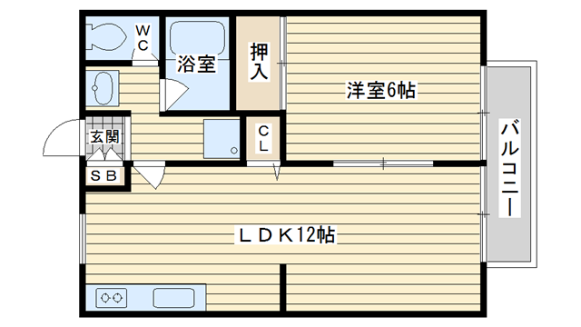 茨木市上野町の賃貸物件間取画像