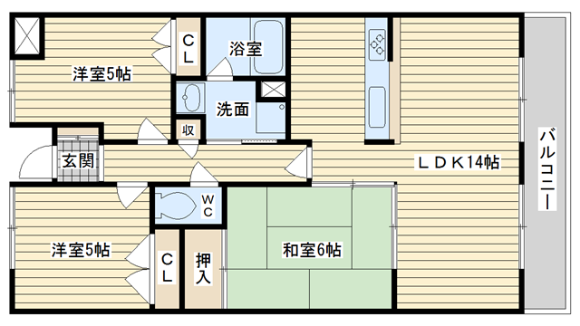 茨木市星見町の賃貸物件間取画像