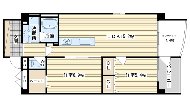 茨木市中穂積の賃貸物件間取画像