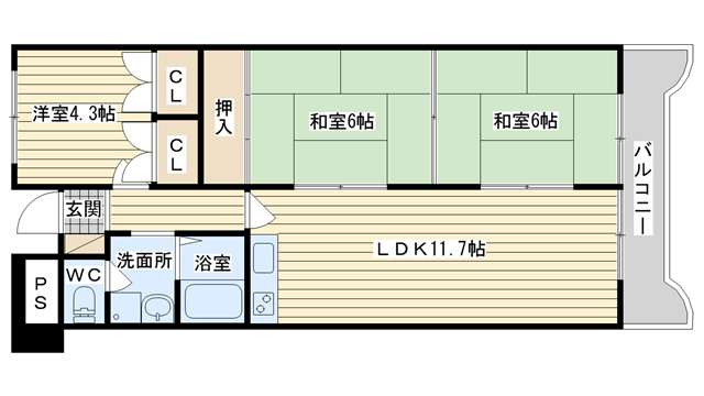 茨木市橋の内の賃貸物件間取画像