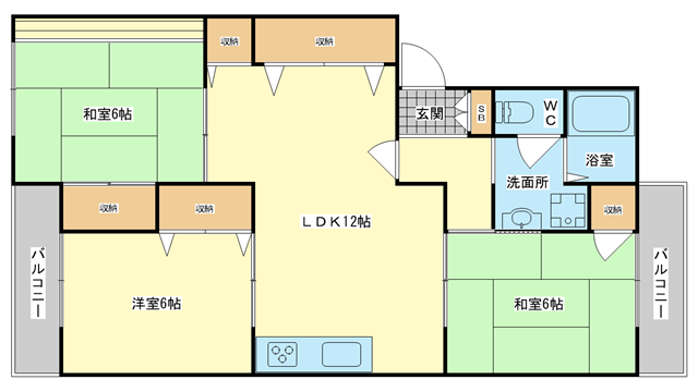 茨木市上穂積の賃貸物件間取画像