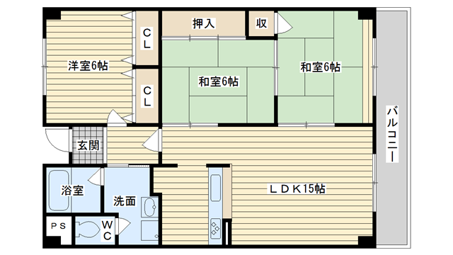 茨木市畑田町の賃貸物件間取画像