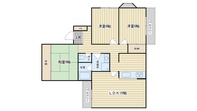 茨木市北春日丘の賃貸物件間取画像