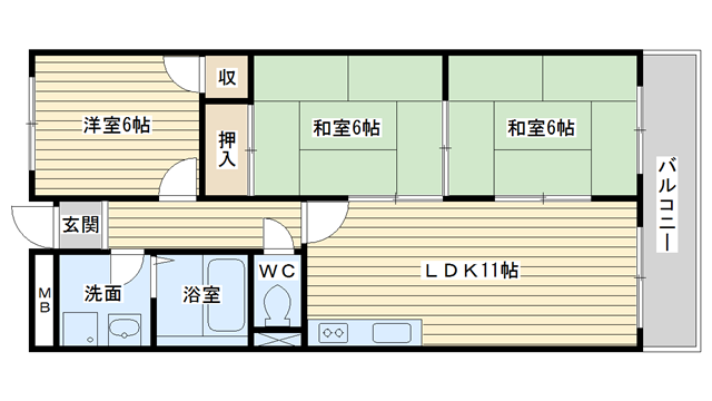 茨木市星見町の賃貸物件間取画像