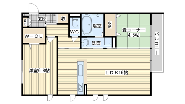 茨木市若園町の賃貸物件間取画像