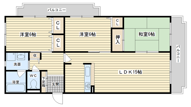 茨木市真砂の賃貸物件間取画像