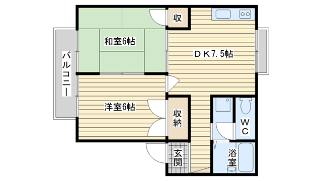 茨木市桑田町の賃貸物件間取画像