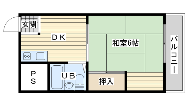茨木市大手町の賃貸物件間取画像