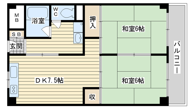 茨木市双葉町の賃貸物件間取画像