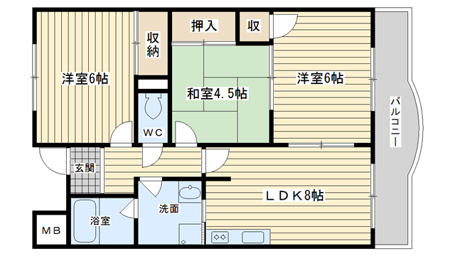 茨木市真砂の賃貸物件間取画像