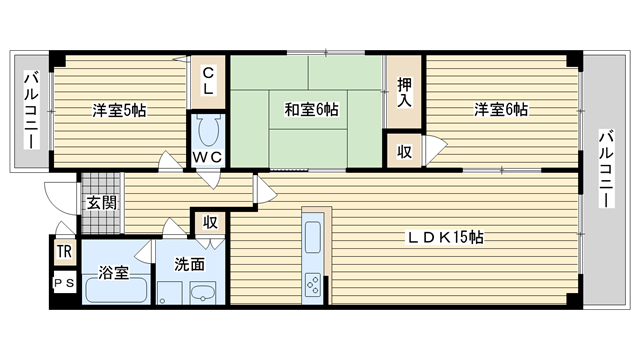 茨木市沢良宜西の賃貸物件間取画像