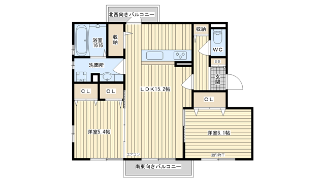 茨木市中河原町の賃貸物件間取画像