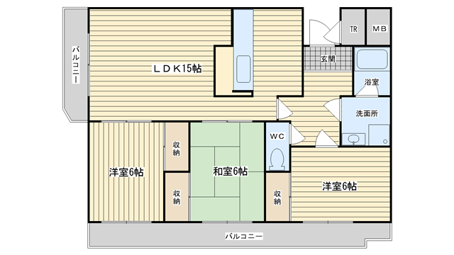 茨木市北春日丘の賃貸物件間取画像