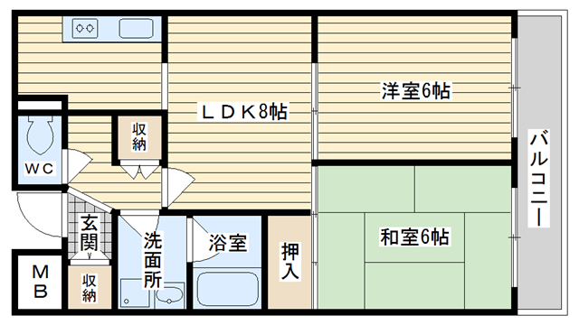 茨木市真砂の賃貸物件間取画像