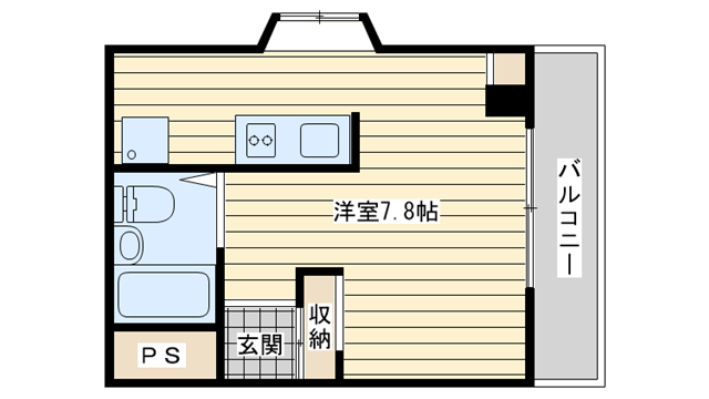 茨木市稲葉町の賃貸物件間取画像