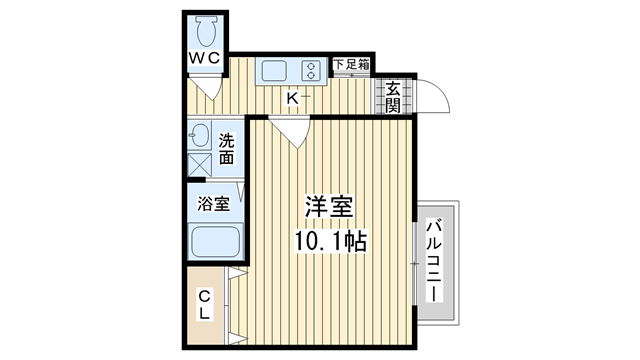 茨木市上野町の賃貸物件間取画像