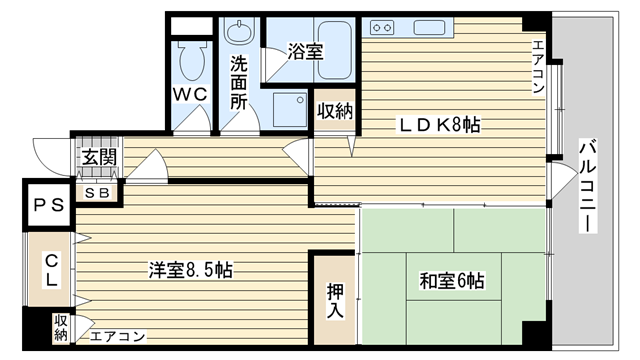 茨木市天王の賃貸物件間取画像