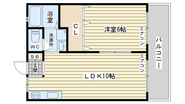 茨木市新中条町の賃貸物件間取画像