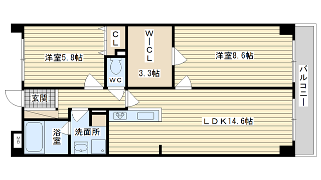 茨木市奈良町の賃貸物件間取画像