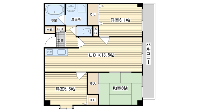 茨木市蔵垣内の賃貸物件間取画像