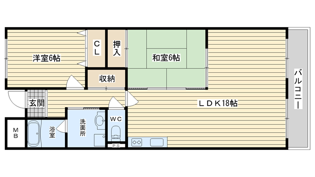 茨木市郡の賃貸物件間取画像