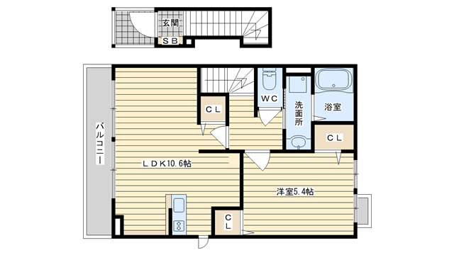 茨木市水尾の賃貸物件間取画像
