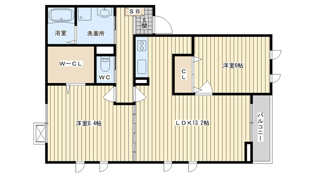 茨木市玉櫛の賃貸物件間取画像