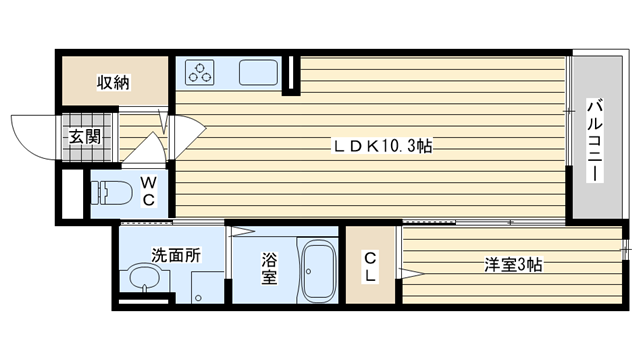 茨木市野々宮の賃貸物件間取画像