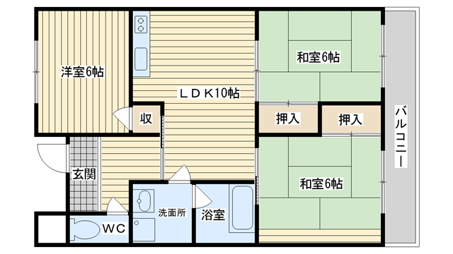 茨木市真砂の賃貸物件間取画像