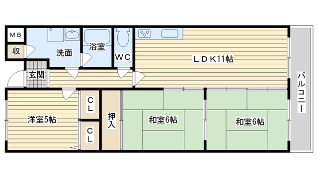 茨木市沢良宜西の賃貸物件間取画像