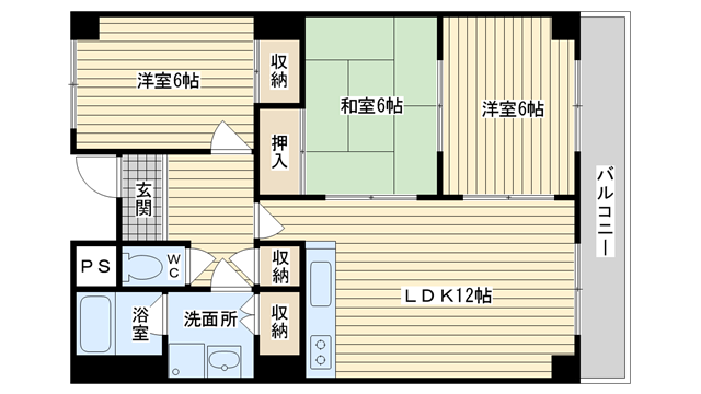 茨木市若園町の賃貸物件間取画像